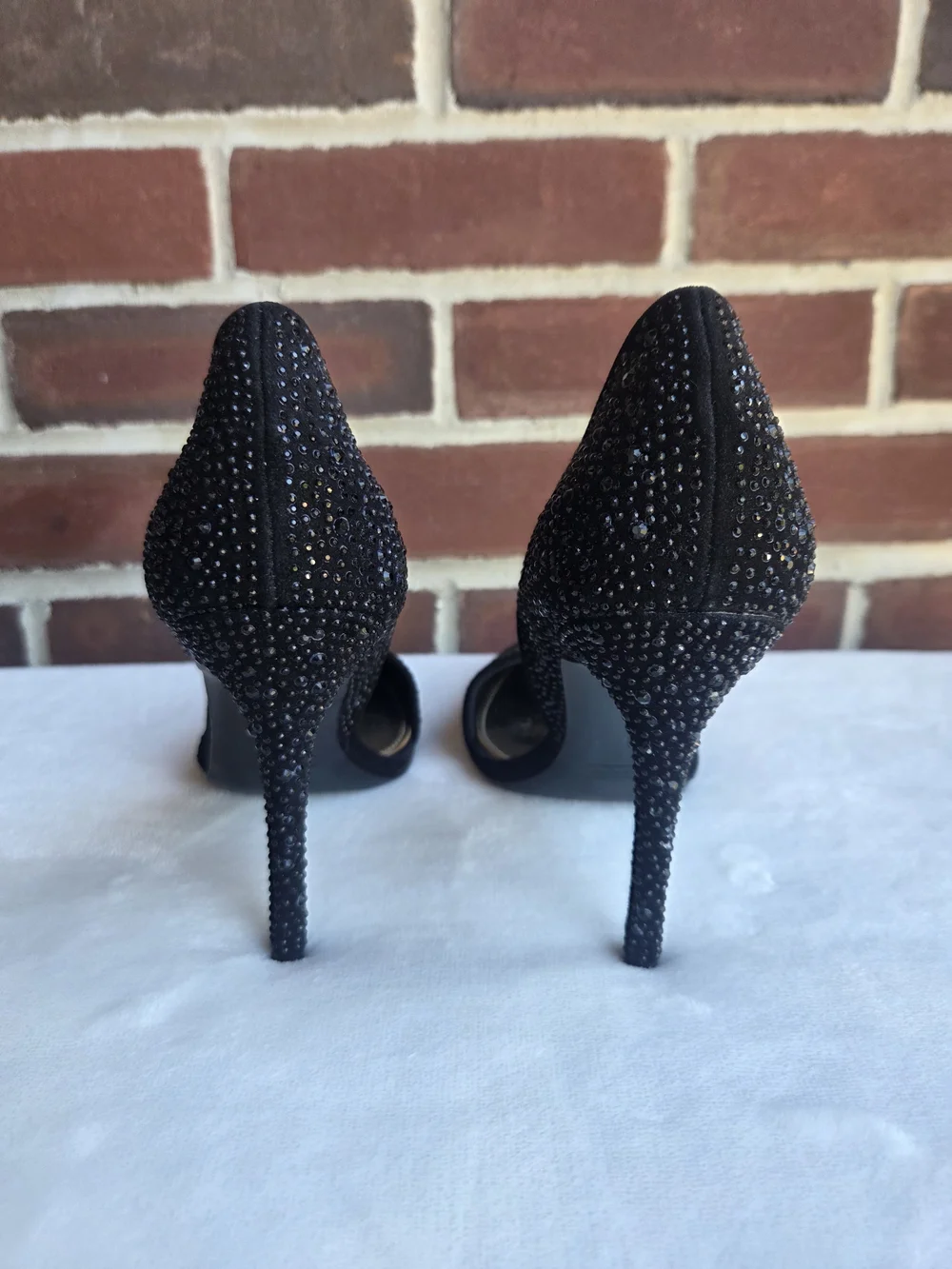 Coach Black Rhinestone Crystal D’Orsay Pointed Toe Stiletto Heels Size 5